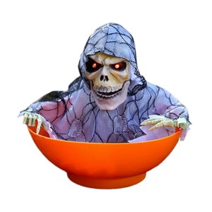 Magideal - Decoraciones De Halloween Cráneo Prop Esqueleto Resplandeciente Fantasma Espeluznante Plato De Fruta Decorativo Fantasma Difícil Para El Césped Casa Estiloc