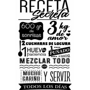 Rienda Libre Graphics - Frase Deco Receta Secreta Cocinar Y Servir Fr‑11028