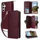 thumbnail image 3 of Funda Cartera con Cremallera y Correa para Samsung Galaxy S24 Soporte y Tarjetero Rojo, 3 of 6
