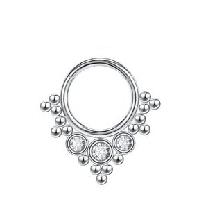 Elbauldejuma - Septum Corona De Acero Tribal Funcional Oreja, Tragus, Daith Y Nariz