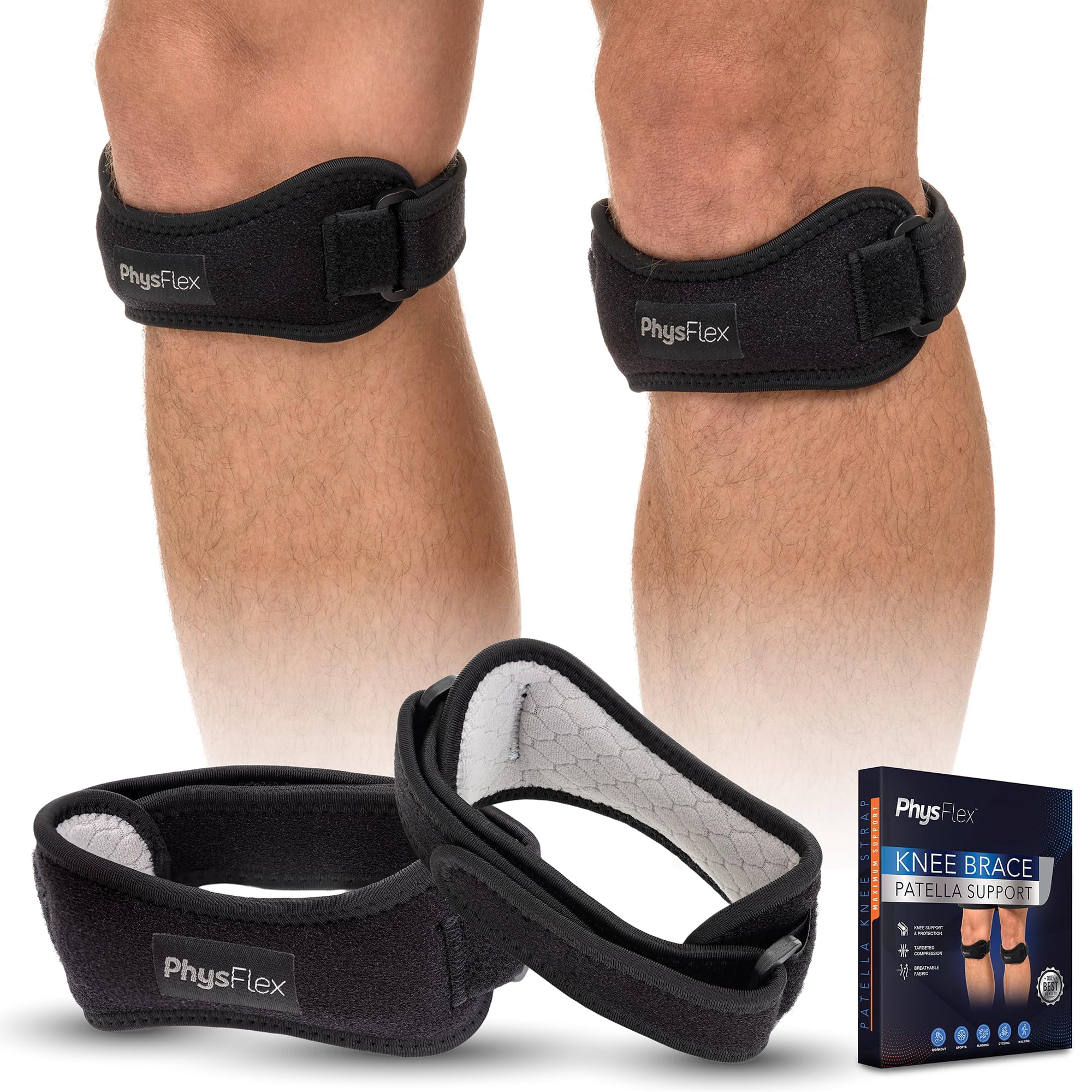 Rodillera Physflex, Soporte De Rodilla Para Rótula, Paquete De 2
