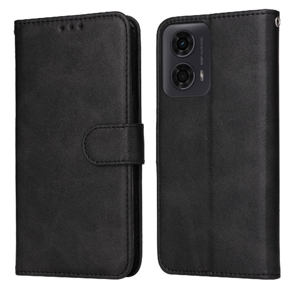 Funda Billetera para Motorola Moto E14 con Porta Tarjetas y Soporte Ajustable Negro