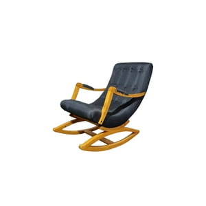 Diseños Valestrini - Silla Mecedora Con Apoya Brazo Lino Gris Oscuro