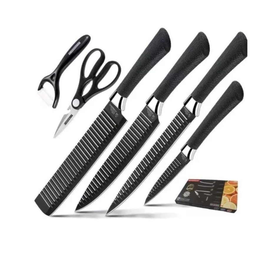 Click Ventas - Set De 6 Cuchillos Juego Cuchillos Cocina Tijera Pelador