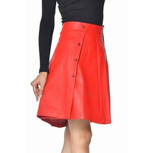 Falda Cuero Sharo Roja