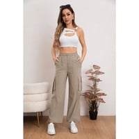 Likeshop - Pantalon Mujer Cargo Recto Ancho Tendencia 0106