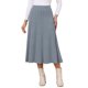 thumbnail image 1 of Falda de suéter en línea A para mujer INSPIRE CHIC Otoño Invierno Cintura alta elástica Falda midi de punto acanalado L Gris, 1 of 6