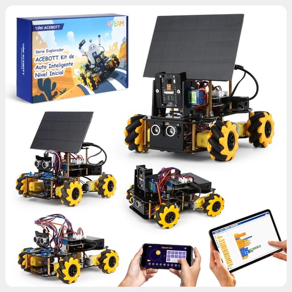 Coche robot ACEBOTT 4WD Kit STEM ESP32 con cámara WiFi