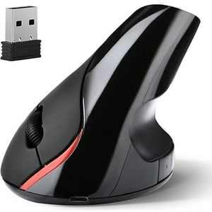 Veat00L - Ratón Inalámbrico Ergonómico Con 5 Botones, Ratón Vertical Con Protector De Muñeca, 2,4 Ghz, Compacto Y Portátil, Conexión Estable, Compatible Con Windows, Mac