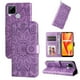 thumbnail image 1 of Funda tipo cartera FOXDOCK para Realme C12 , diseño girasol en relieve, cuero PU, cierre magnético, soporte y tarjetero, 1 of 5