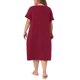 thumbnail image 3 of Agnes Orinda Camisones de Noche para Mujer de Talla Grande para Escuela y Universidad, Pijamas de Manga Corta con Cuello en V y Bolsillos 4X Rojo Vino, 3 of 6