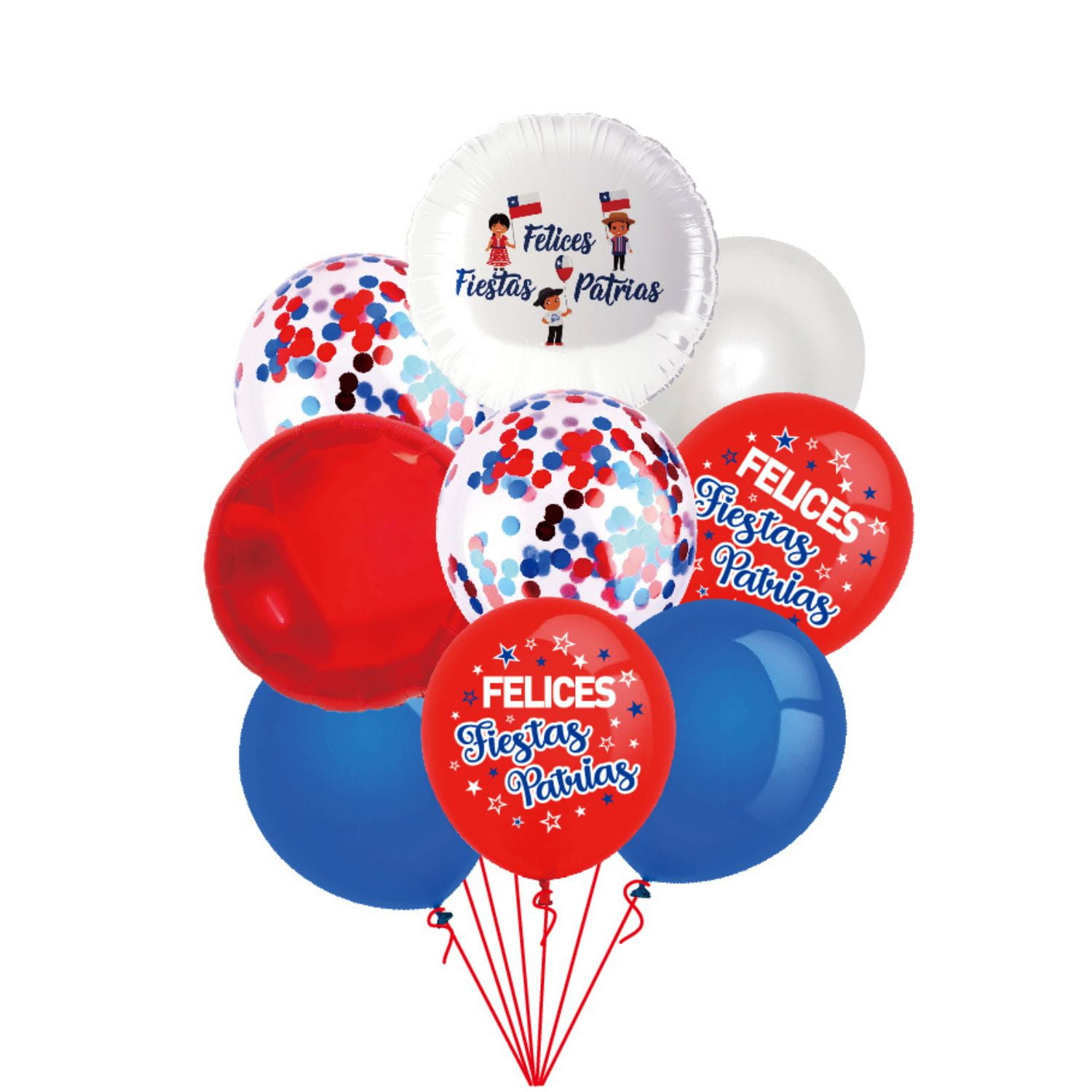 Genérico - Set De Globos Metalizados Diseño Fiestas Patrias 9 Pzas