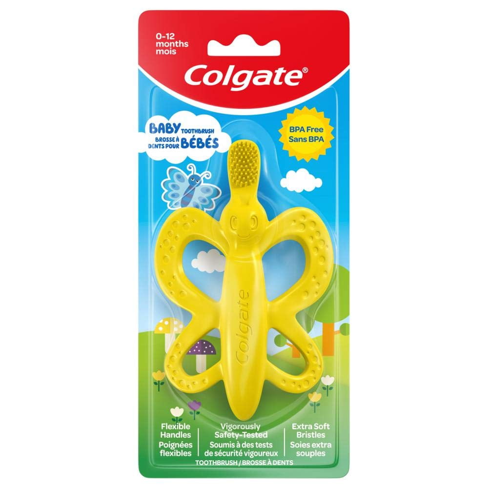 Cepillo De Dientes Para Bebé Colgate Mariposa Con Cerdas Suaves Y Mango Flexible