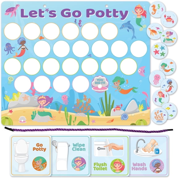 Tabla magnética de entrenamiento para ir al baño Sirenas Bright Seed 30x25 cm