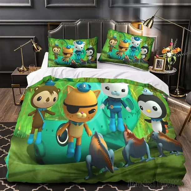 x1659 Bed SheetsThe Octonauts cartoon Love Child Duvet Cover Set HD Comforter Cover for Kids Bedding Sets Bedclothes Bedroom Decor 3-Piece Bedding Set (1 Duvet Cover + 2 Pillow Shams) nj1659