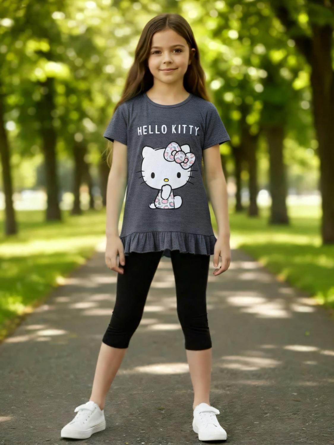 Conjunto Niña Hello Kitty Gris 4
