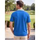 thumbnail image 3 of Camisa Polo de Hombre INSPIRE CHIC de Tejido de Gofre Manga Corta Camisas de Golf L Azul Real, 3 of 5