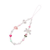 Magideal - Correa Para Teléfono Con Dijes, Linda Correa Para Teléfono Con Cuentas, Joyería, Llaveros Elegantes, Regalo De Cumpleaños Liviano, Correa Para Muñeca Con Un Arco
