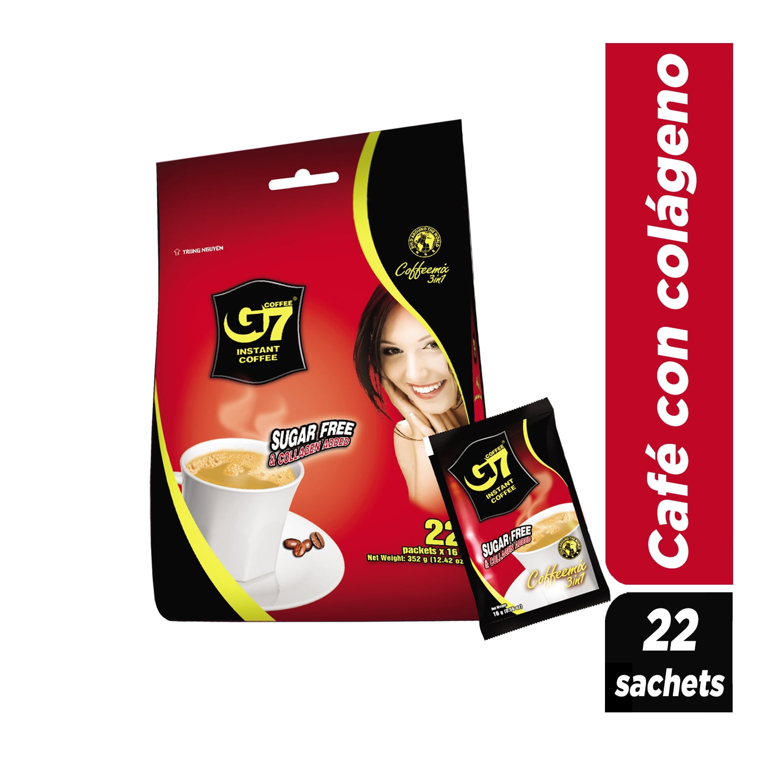Café Con Colágeno Y Libre De Azúcar 22 Sobres G7 Coffee - Trung Nguyen
