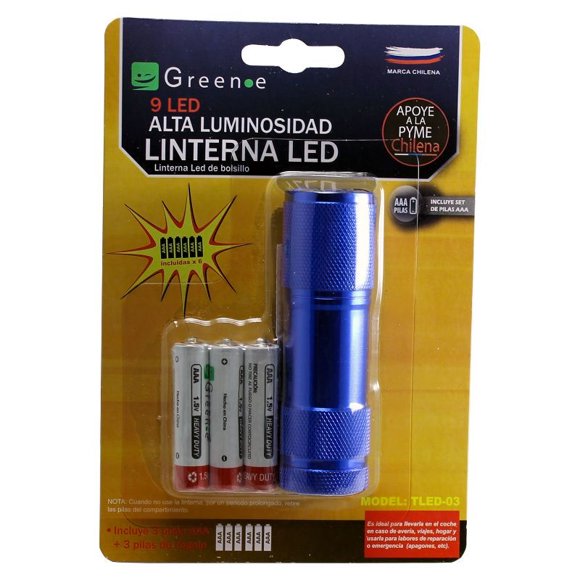 Linterna 9 Led De Aluminio.