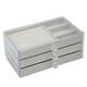 thumbnail image 5 of Caja de joyería, bandeja de almacenamiento con forro de terciopelo, joyero de 3 capas para pendientes, anillos, collares, regalos de Navidad para mamá, 5 of 5