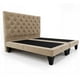 thumbnail image 1 of CAMA KING CAPITONE BASE DIVIDIDA BEIGE EN FELPA, 1 of 4