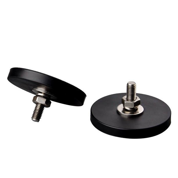 Magnet MUTUACTOR, paquete de 2 unidades, 25 kg, con revestimiento de caucho de neodimio y rosca M8