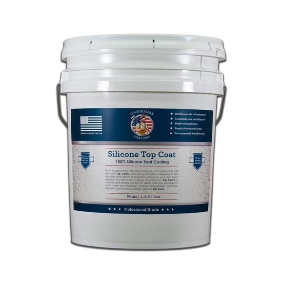 Revestimiento de techo Countryman Coatings de silicona, 4.75 galones, blanco