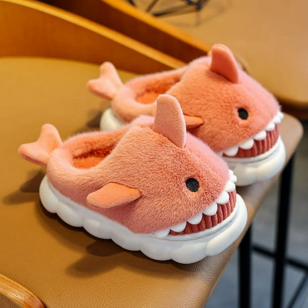 Pantuflas Niños De Felpa, Diseño De Tuburón, Anime, Kawaii Color