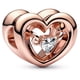 thumbnail image 1 of Charm Pandora Radiant Heart & Floating Stone, 1 of 2