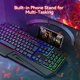thumbnail image 5 of Teclado para juegos TECKNET Wired RGB 108 teclas de membrana, 5 of 7