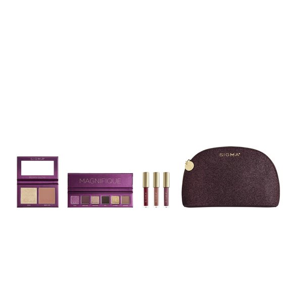 Colección de maquillaje Sigma Beauty Magnifique con bolsa y set de labios