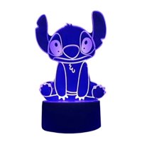 Lelumania - Lampara Ilusion 3D Stitch De 7 Colores, Base Touch