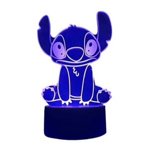 Lelumania - Lampara Ilusion 3D Stitch De 7 Colores, Base Touch