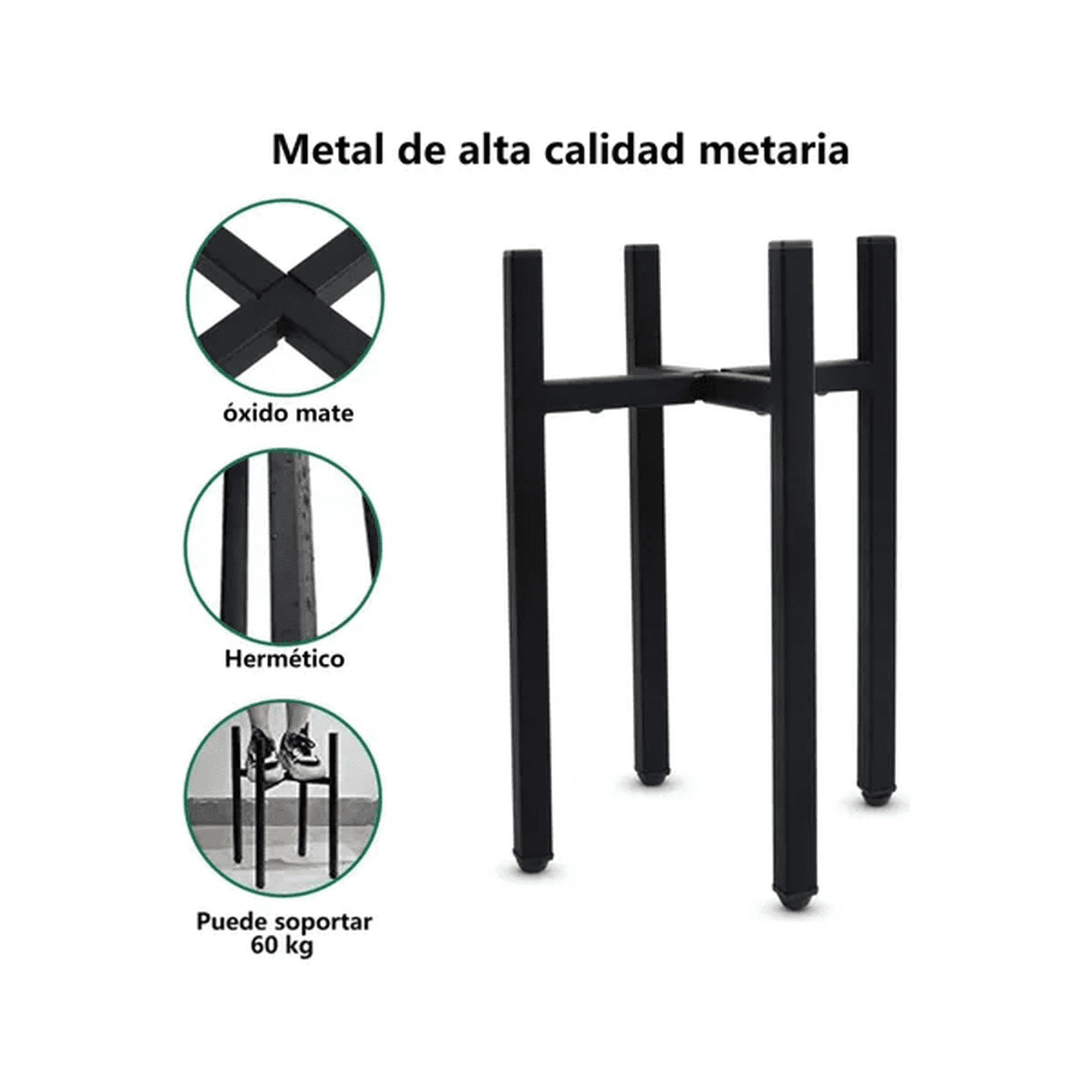 Genérico - Set Organizador Pedestal Porta Macetero Decorativo Metal