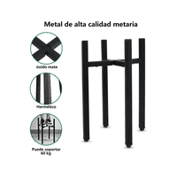 Genérico - Set Organizador Pedestal Porta Macetero Decorativo Metal