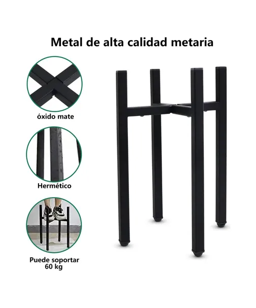 Genérico - Set Organizador Pedestal Porta Macetero Decorativo Metal