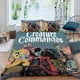 thumbnail image 2 of Comandos de Criaturas Conjunto de sábanas temático, trío de piezas, cómodo y amigable con la piel, diseño único, regalo de decoración para el hogar para familiares, amigos y fans,173cm *218cm, 2 of 6