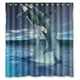 thumbnail image 1 of Cortina de ducha de ballena asesina con ganchos, tamaño 66 x 72 pulgadas, 1 of 3
