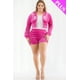 thumbnail image 2 of Conjunto De Sudadera Con Capucha Chaqueta Y Shorts De Terciopelo Con Cremallera Manga Larga Suave Rosa Intenso (para Mujer), 2 of 5