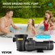 thumbnail image 2 of Bomba de piscina VEVOR 1.5HP 115V 1100W 5280L/h para superficie, 2 of 9