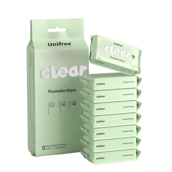 Toallitas UNIFREE Travel 8 paquetes - 56 toallitas - 15 × 18 cm