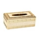 thumbnail image 2 of Caja De Pañuelos De Estilo Europeo, Soporte De Papel Para Servilletas Para Decoración De Mesa Del Hogar, Dorado Y Beige, 2 of 5