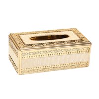 Magideal - Caja De Pañuelos Para Servilletas, Dispensador De Pañuelos, Caja De Papel De Bombeo, Soporte Para Pañuelos De Papel Higiénico Para Sala De Estar, Rest Beis Dorado