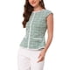 thumbnail image 4 of INSPIRE CHIC Blusa Elegante de Tweed para Mujer Cuello Redondo Manga Corta de Oficina Peplum Talla M Verde, 4 of 5