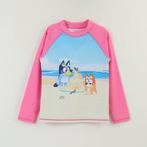 Polera Uv Manga Larga Niña Rosa Playa Bingo & Bluey