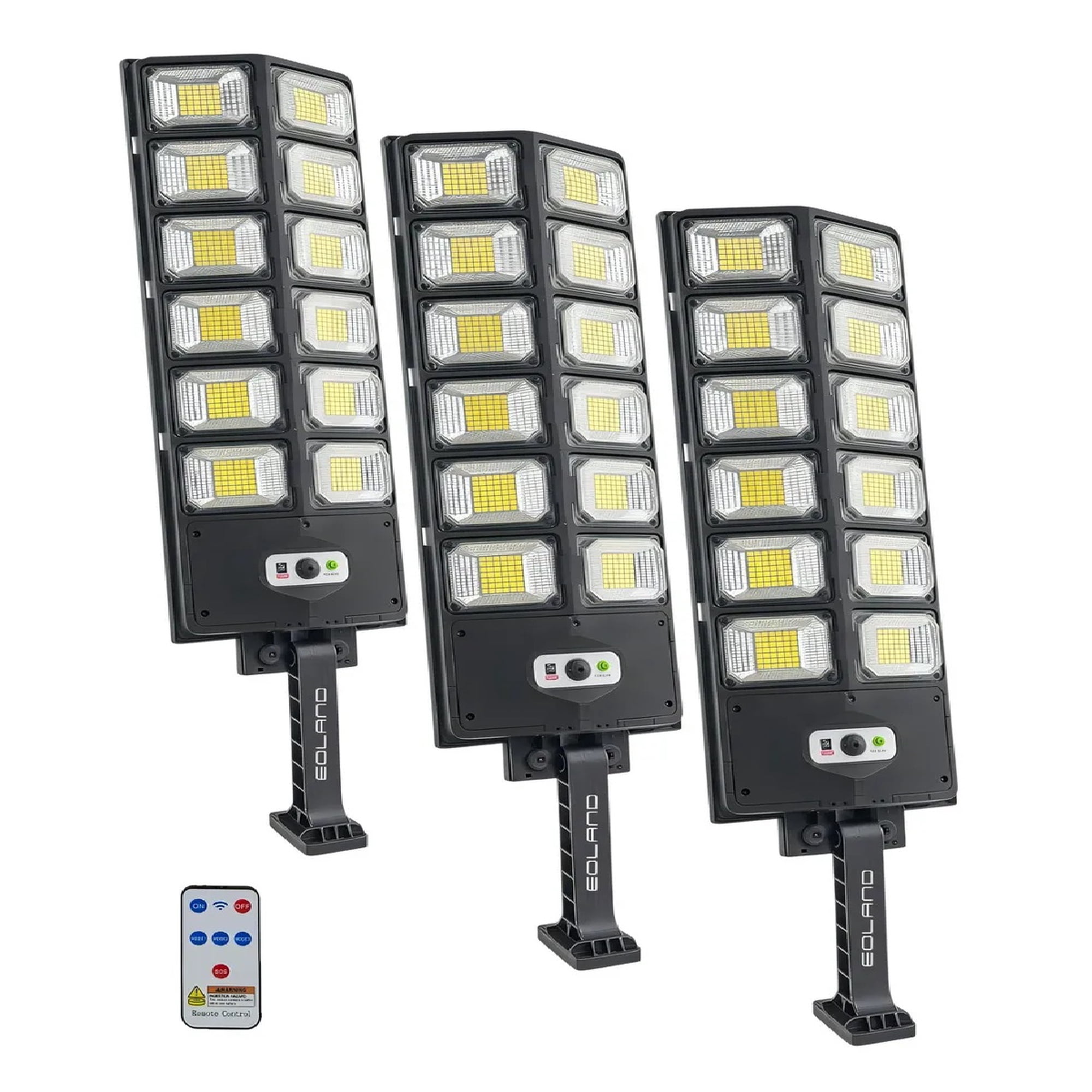 Pack X3 Reflector Solar Eoland 400w Led Con Sensor De Movimiento Exterior Ip65