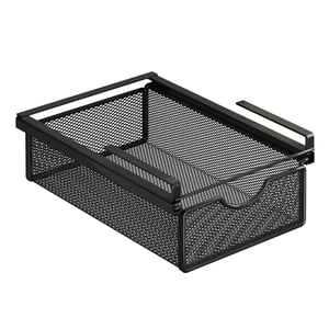 Magideal - Cesta Extraíble Para Cajón Colgante, Cesta Debajo Del Estante, Cajón De Metal Extraíble Debajo Del Organizador Del Escritorio Para Baño, Bocadillos, N 31 Cm X 22 Cm X 9 Cm