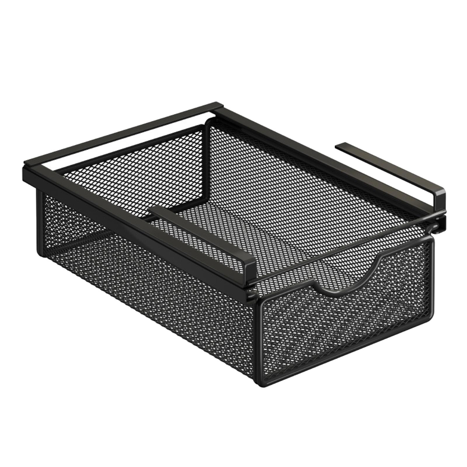 Magideal - Cesta Extraíble Para Cajón Colgante, Cesta Debajo Del Estante, Cajón De Metal Extraíble Debajo Del Organizador Del Escritorio Para Baño, Bocadillos, N 31 Cm X 22 Cm X 9 Cm