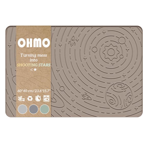 Alfombrilla OHMO para comida para mascotas, de silicona, impermeable y antideslizante, color beige